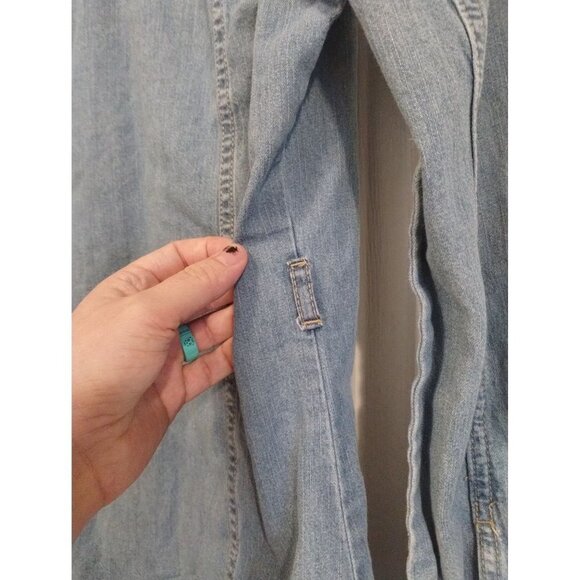 Children's place‎ light was denim button down dress - Picture 2 of 4